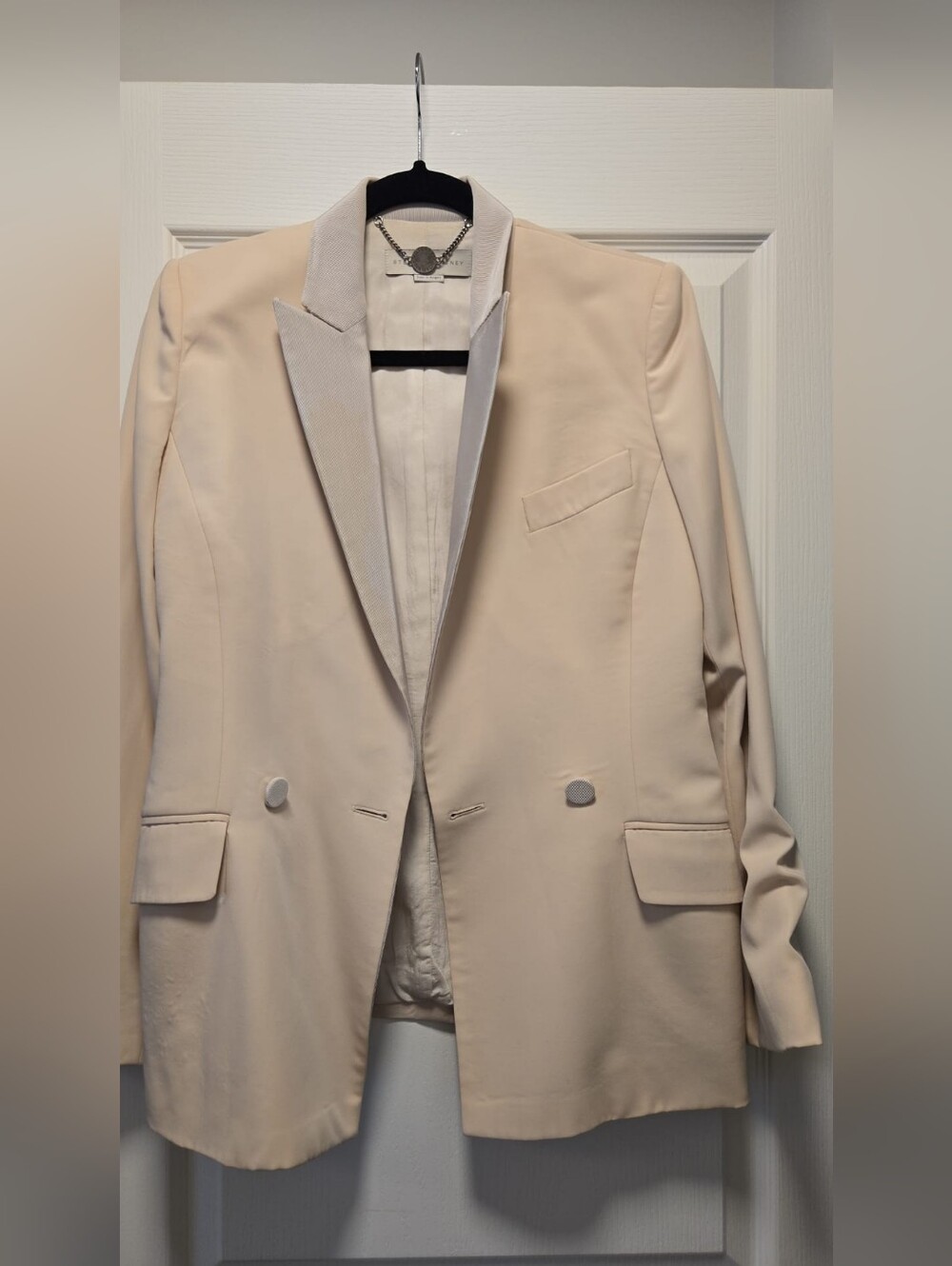 Stella McCartney Cream Double-Breasted Blazer